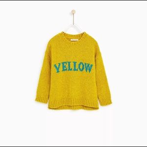 Zara girls Knit Sweater Yellow 10 girls New!